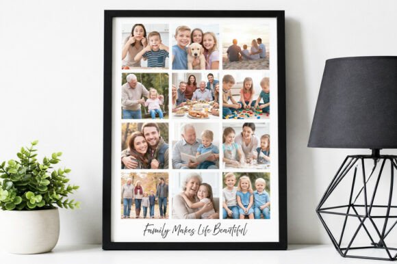 12 Photo Collage Frame Template A4 A3