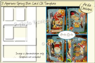 3 Aperture Spring Box Card CU Template