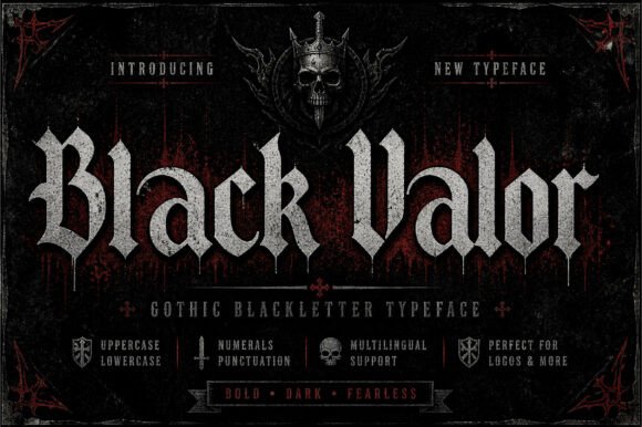Black Valor: The Bold Gothic Font for Powerful Designs