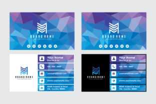Blue Purple Polgonal Business Card: Elevating Brand Identity with Geometric Precision