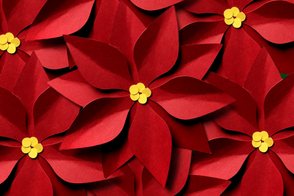 Christmas Poinsettia Flat or 3D for Cutting Machines