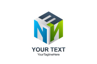Initial Letter ENN Logo Template Collorfull 3D Cube Design for Business and Company Identity