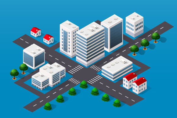 Isometric 3D Cityscape: The Visual Language of Modern Urban Design